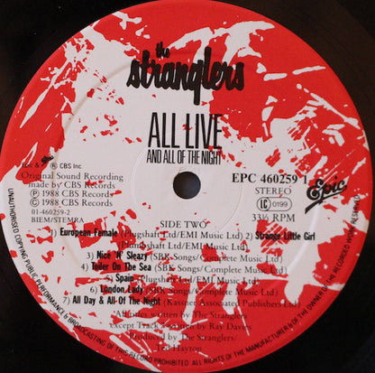 The Stranglers : All Live And All Of The Night (LP, Album, Gat)