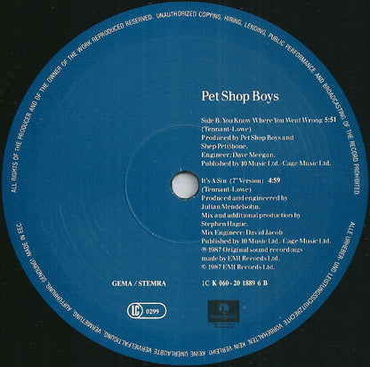 Pet Shop Boys : It's A Sin (12", Maxi)