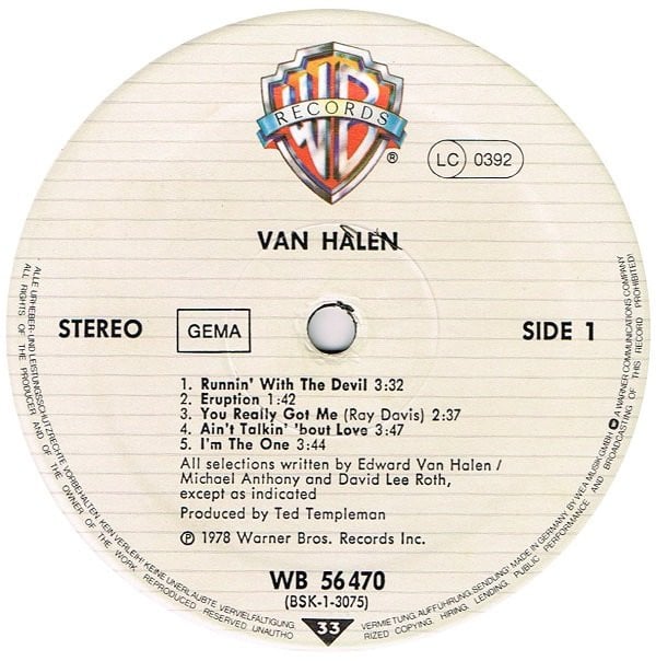 Van Halen : Van Halen (LP, Album, RP)