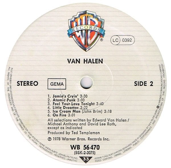 Van Halen : Van Halen (LP, Album, RP)