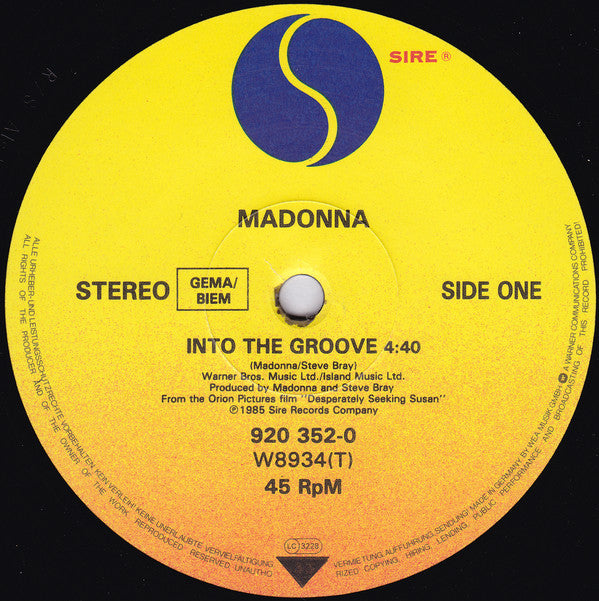 Madonna : Into The Groove (12", Maxi)