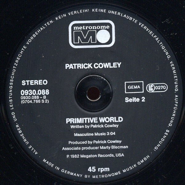 Patrick Cowley : Tech-No-Logical World / Primitive World (12", Maxi)