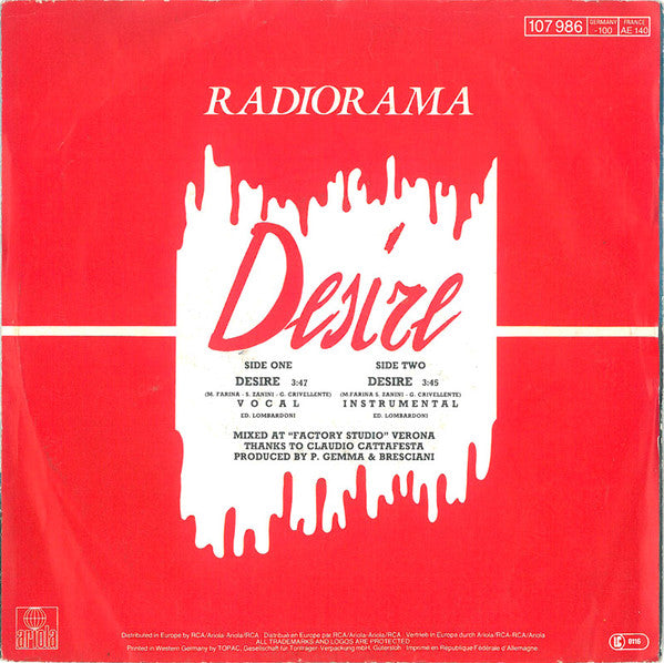 Radiorama : Desire (7", Single)