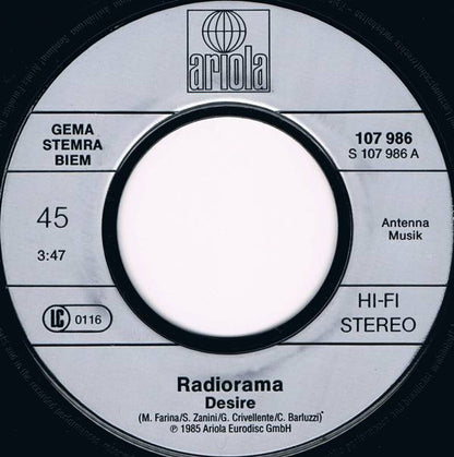 Radiorama : Desire (7", Single)