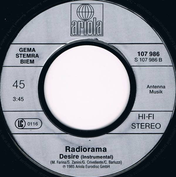 Radiorama : Desire (7", Single)