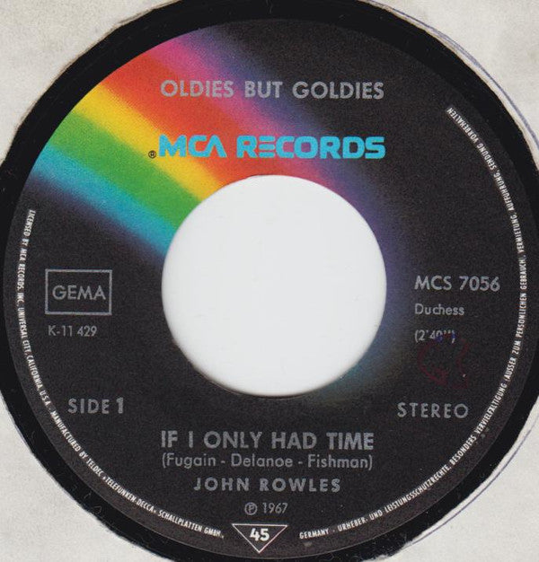 John Rowles : If I Only Had Time (7", Single, RM)