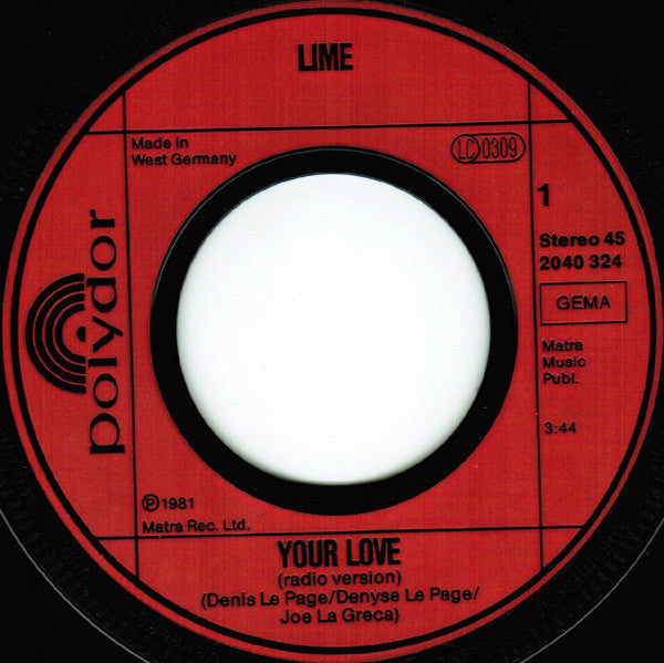 Lime (2) : Your Love (7", Single)