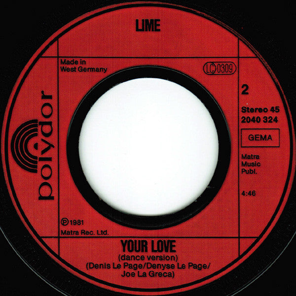 Lime (2) : Your Love (7", Single)