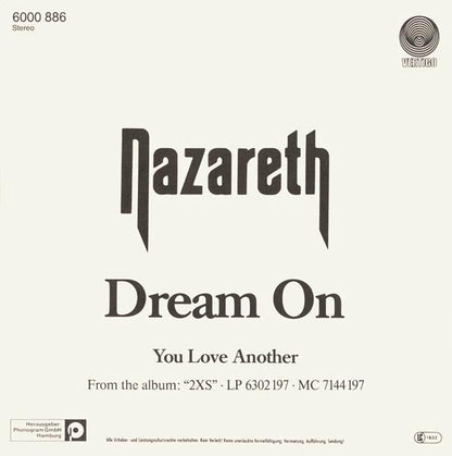 Nazareth (2) : Dream On (7", Single)