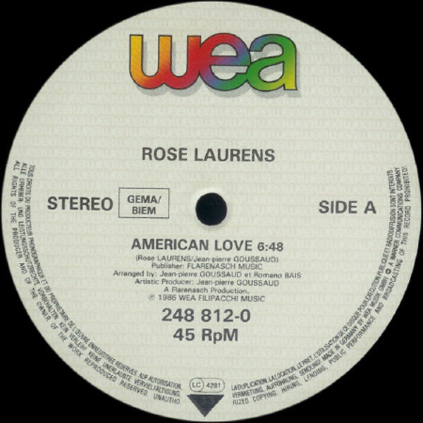 Rose Laurens : American Love (Extended Version) (12")