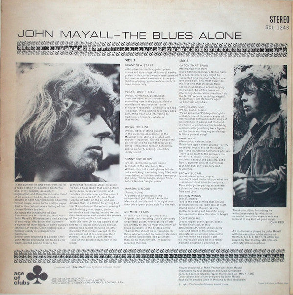 John Mayall : The Blues Alone (LP, Album)