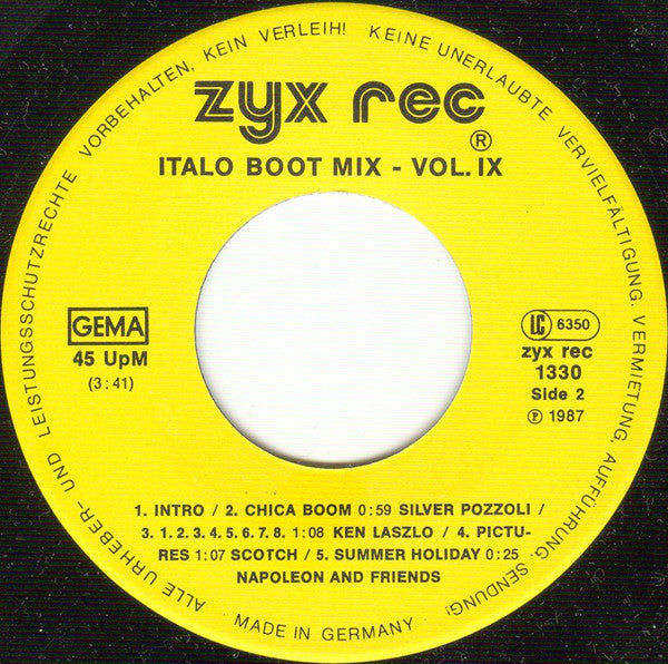 Various : Italo Boot Mix Vol. 9 (7", Single, Mixed)