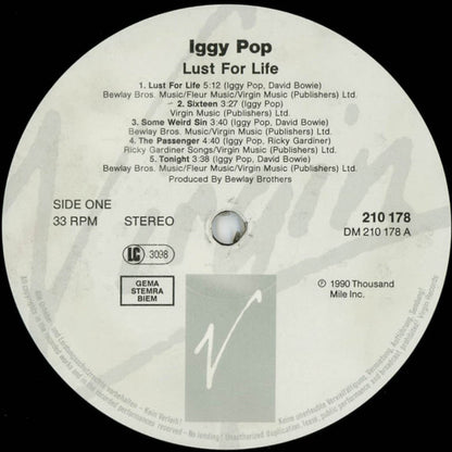 Iggy Pop : Lust For Life (LP, Album, RE)