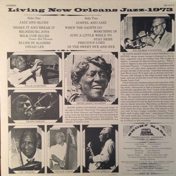 Kid Thomas* : Jazz, Gospel & Blues (Living New Orleans Jazz - 1973) (LP, Album)