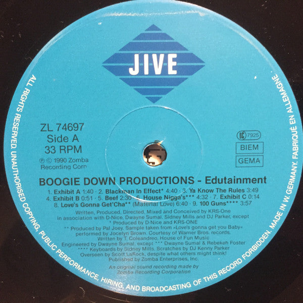 Boogie Down Productions : Edutainment (LP, Album)