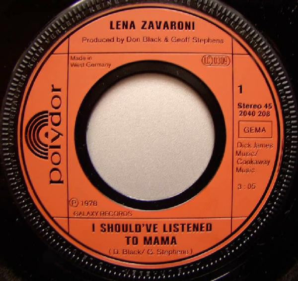 Lena Zavaroni : I Should've Listened To Mama / Out Of Your Head (7")