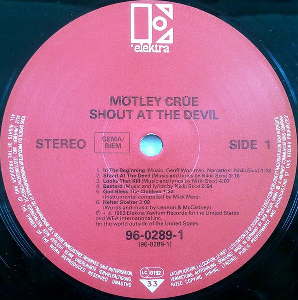 Mötley Crüe : Shout At The Devil (LP, Album, RE)