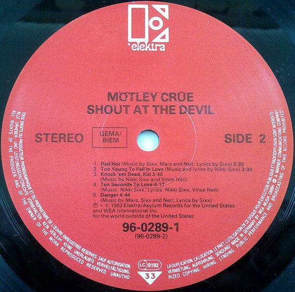 Mötley Crüe : Shout At The Devil (LP, Album, RE)