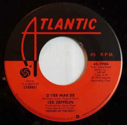 Led Zeppelin : D'yer Mak'er (7", Single, RE, SP )