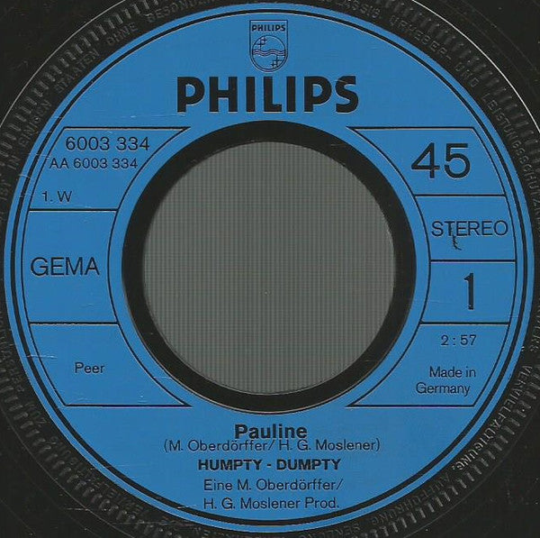 Humpty Dumpty (9) : Pauline (7", Single)