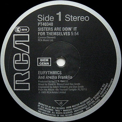 Eurythmics And Aretha Franklin : Sisters Are Doin' It For Themselves (12", Single)