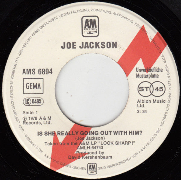 Joe Jackson : Is She Really Going Out With Him? (7", Single, Promo)