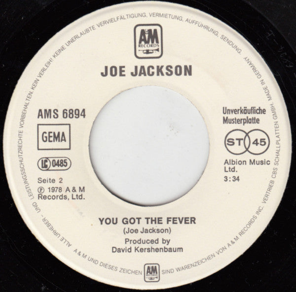 Joe Jackson : Is She Really Going Out With Him? (7", Single, Promo)