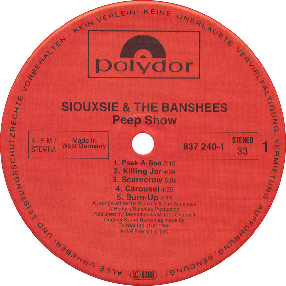 Siouxsie And The Banshees* : Peepshow (LP, Album)