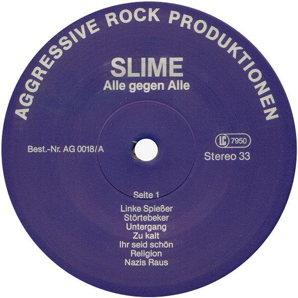 Slime : Alle Gegen Alle (LP, Album)