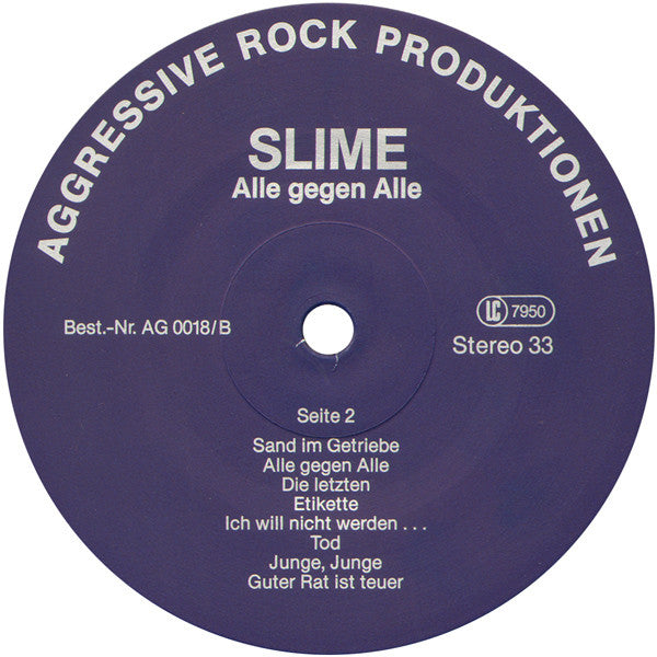 Slime : Alle Gegen Alle (LP, Album)