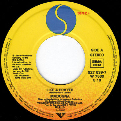 Madonna : Like A Prayer (7", Single, Lar)