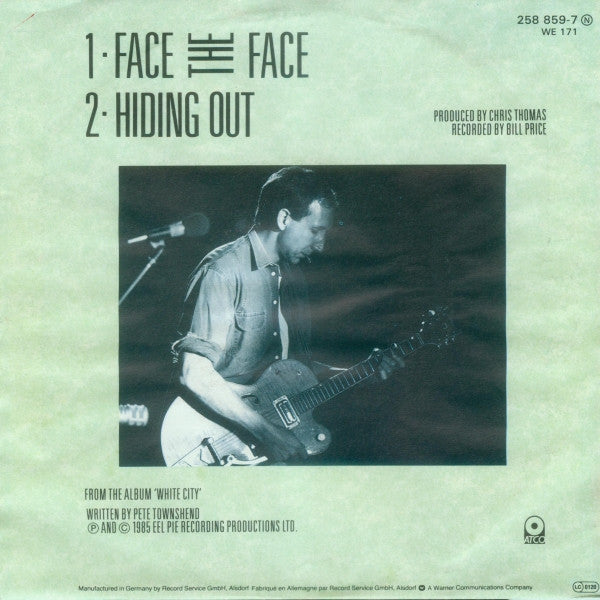 Pete Townshend : Face The Face (7", Single)