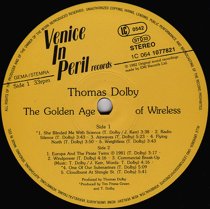 Thomas Dolby : The Golden Age Of Wireless (LP, Album, RE)