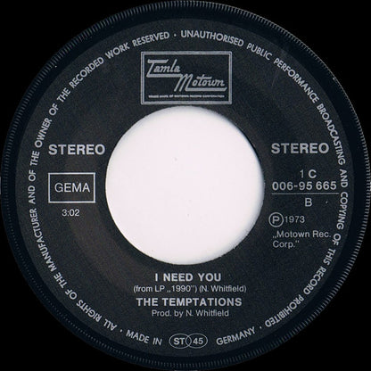 The Temptations : You've Got My Soul On Fire (7", Single)