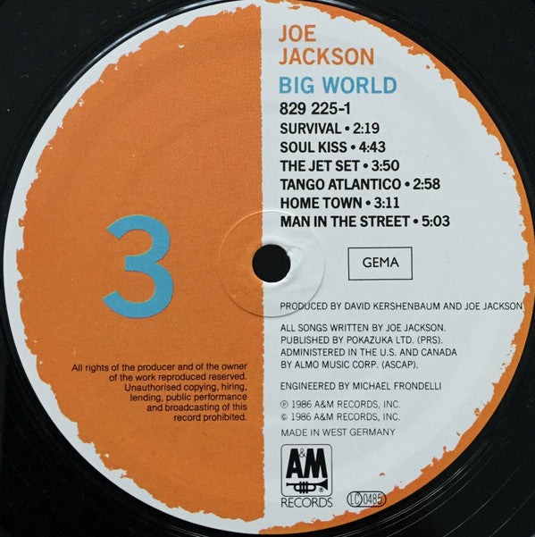 Joe Jackson : Big World (LP + LP, S/Sided + Album)