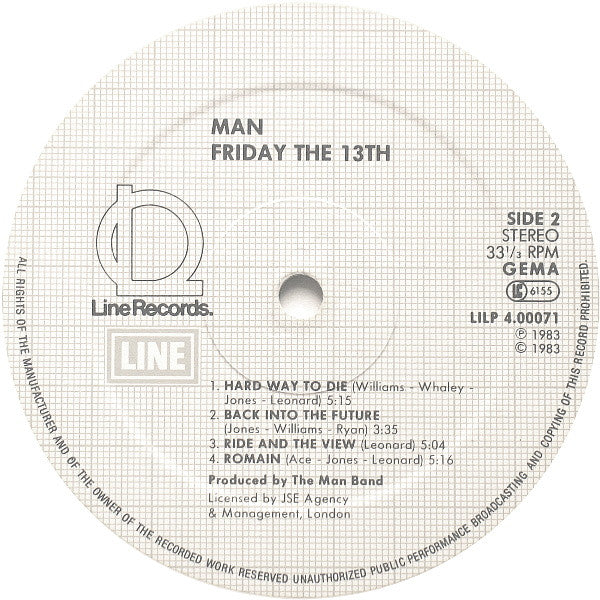 Man : Friday 13th (LP, Album, RE, Whi)