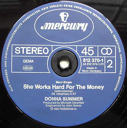 Donna Summer : She Works Hard For The Money (12", Maxi)