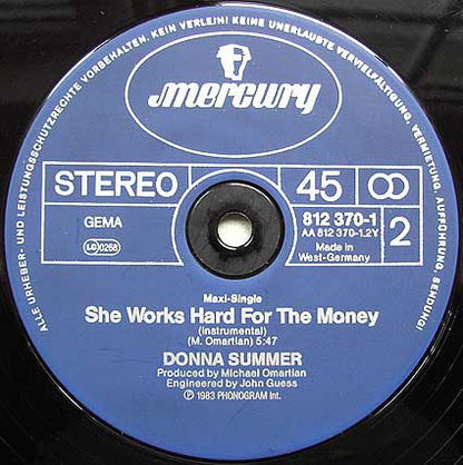 Donna Summer : She Works Hard For The Money (12", Maxi)