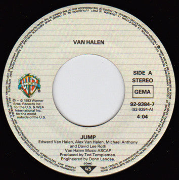 Van Halen : Jump! (7", Single)