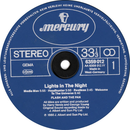 Flash And The Pan* : Lights In The Night (LP, Album)