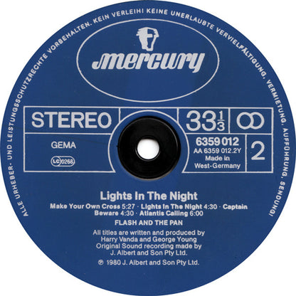 Flash And The Pan* : Lights In The Night (LP, Album)