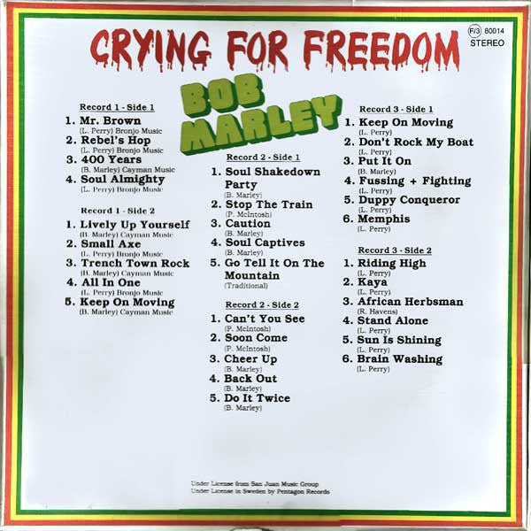 Bob Marley : Crying For Freedom (3xLP, Comp + Box)