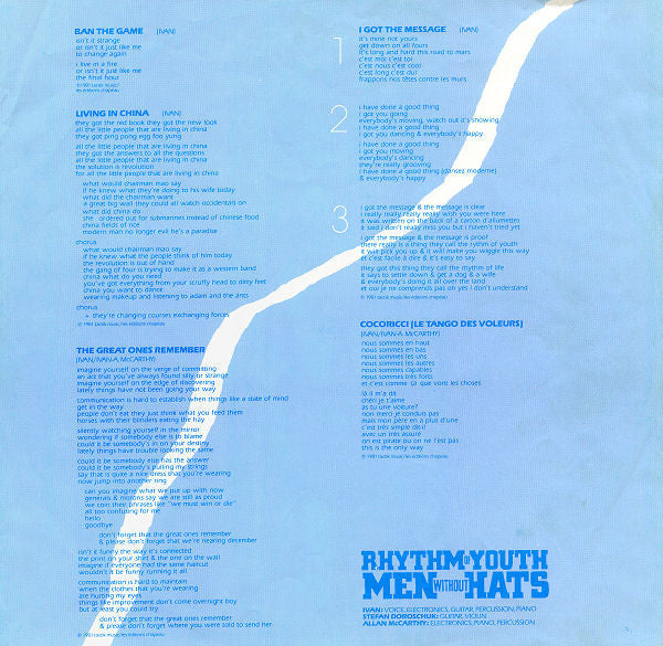 Men Without Hats : Rhythm Of Youth (LP, Album)