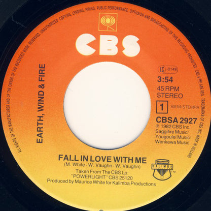 Earth Wind & Fire* : Fall In Love With Me (7", Single)