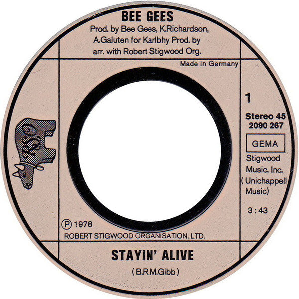 Bee Gees : Stayin' Alive (7", Single)