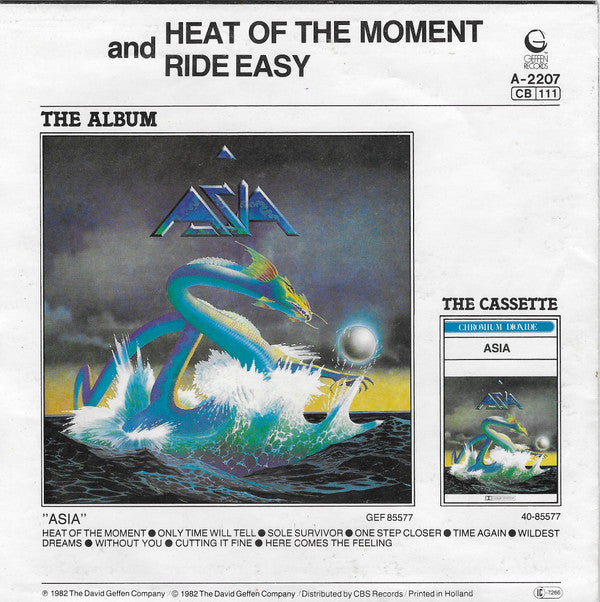 Asia (2) : Heat Of The Moment (7", Single)