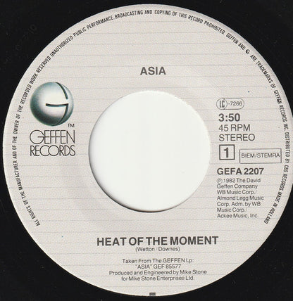 Asia (2) : Heat Of The Moment (7", Single)