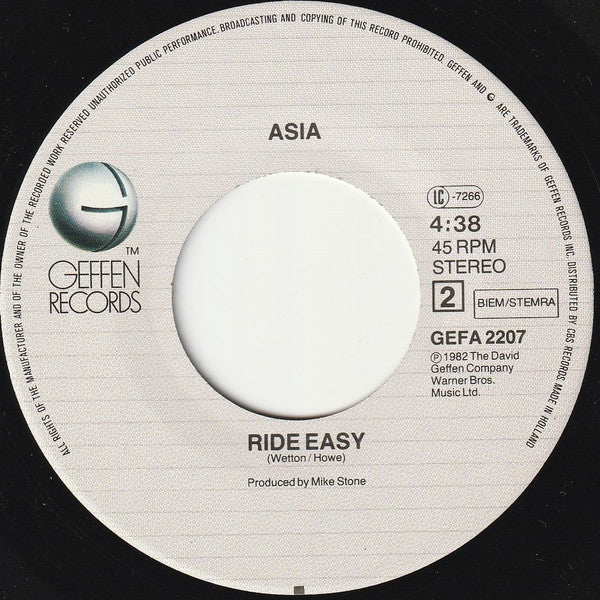 Asia (2) : Heat Of The Moment (7", Single)