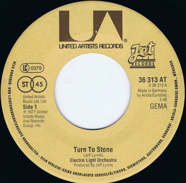 Electric Light Orchestra : Turn To Stone (7", Single)