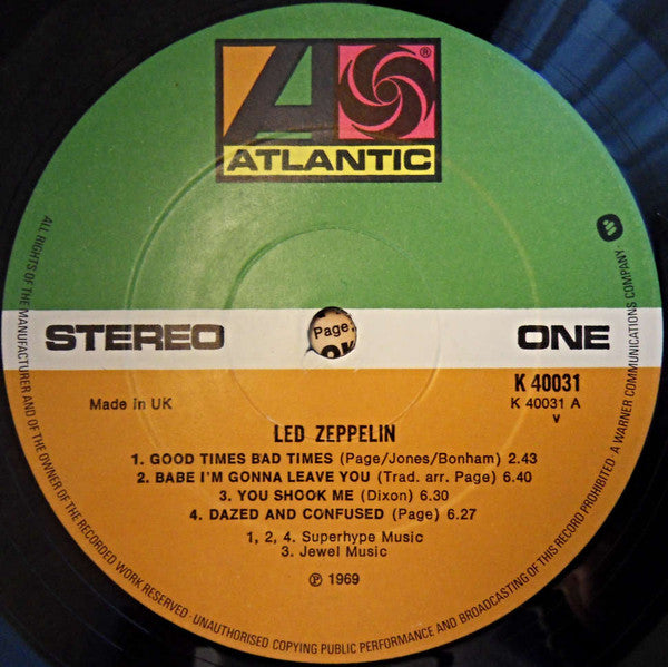 Led Zeppelin : Led Zeppelin (LP, Album, RE)